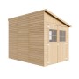 Timbela Gartenhaus M339A, 6m², Holz natur, mit Doppeltür und Fenster. Ideal als Gerätehaus.