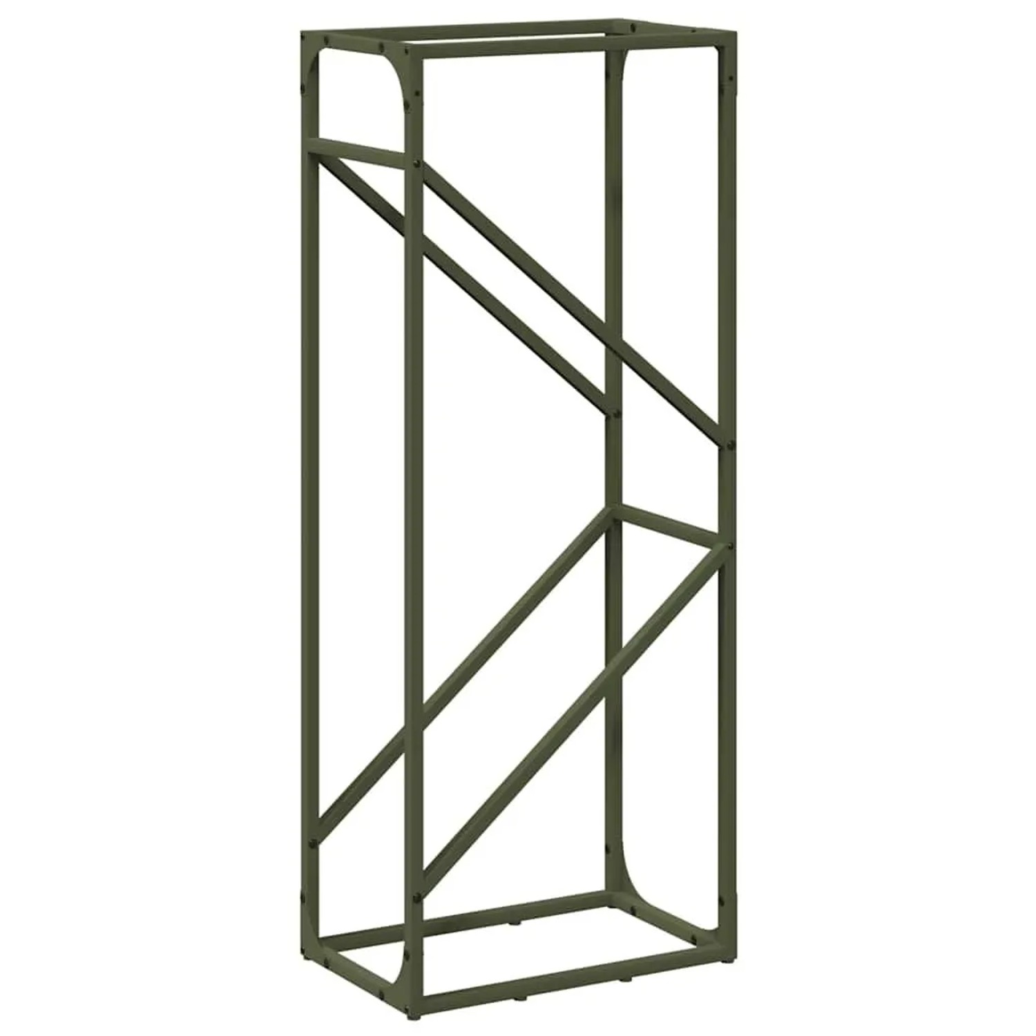 vidaXL Brennholzregal Olivgrün 40x25x100 cm Kaltgewalzter Stahl 864334