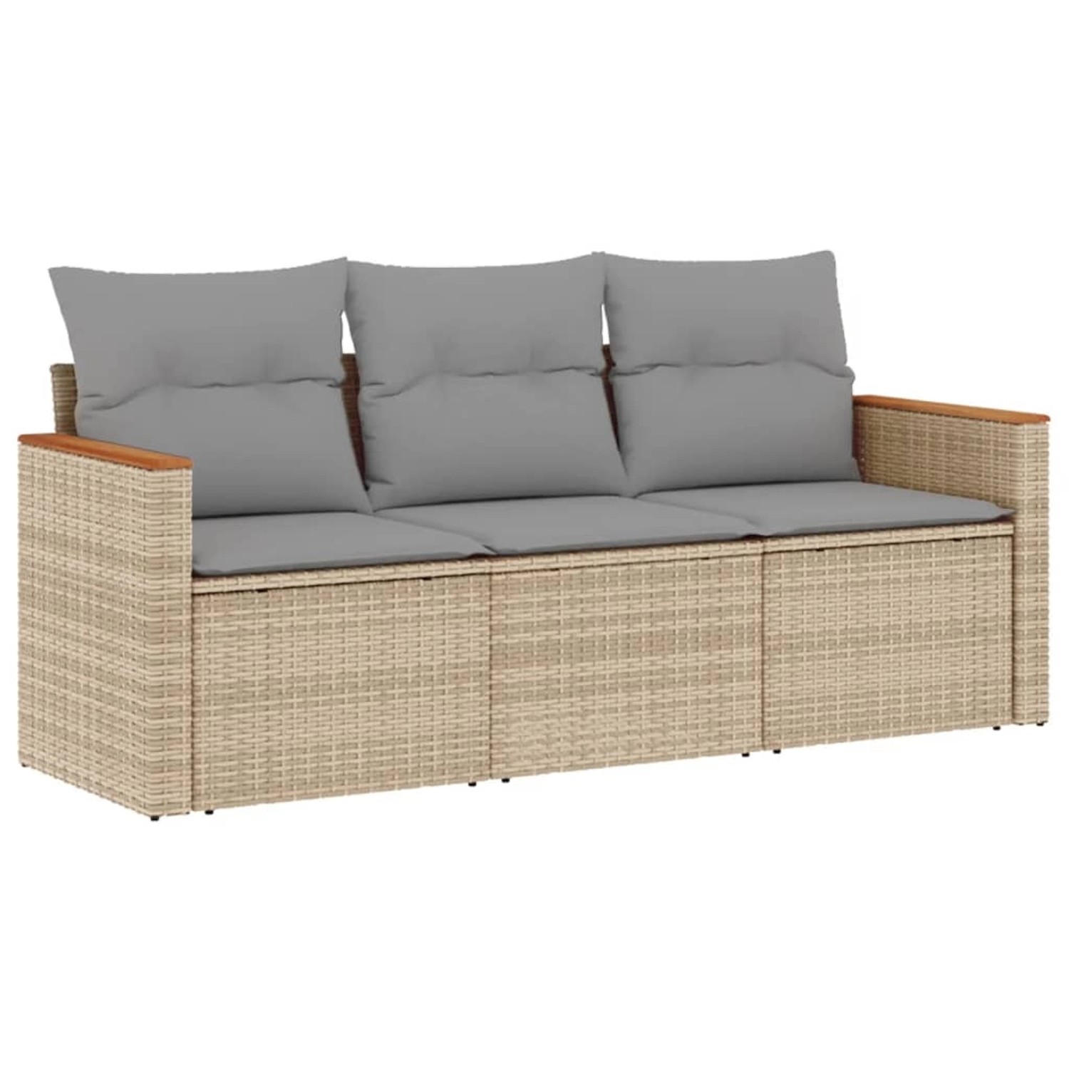 vidaXL 3-tlg Garten-Sofagarnitur mit Kissen Beige Poly Rattan Modell 19 günstig online kaufen