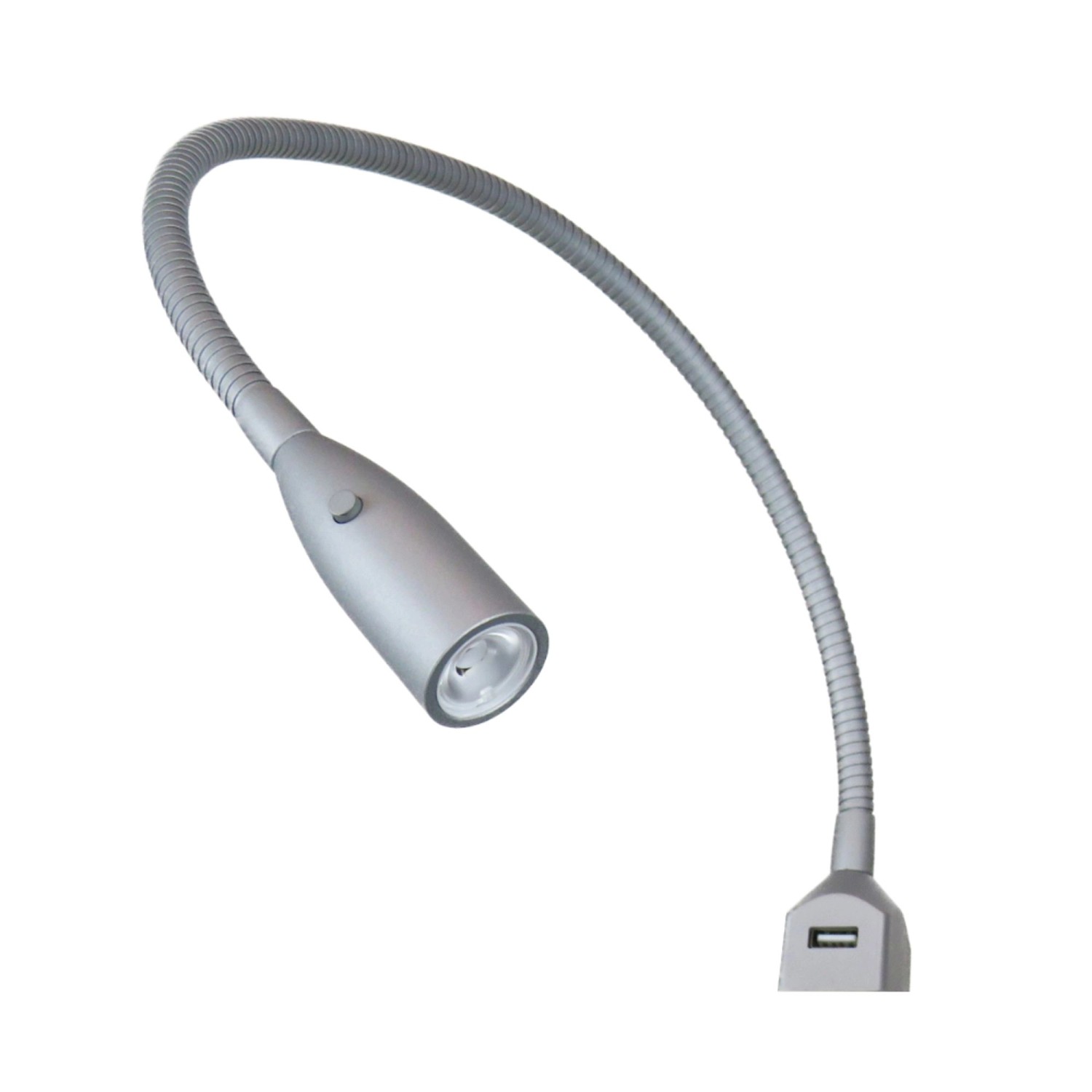 kalb Flexible LED Bettleuchte Silbergrau Warmweiß Leseleuchte Mit Integrier günstig online kaufen