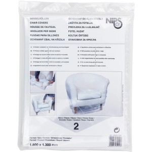 2er-Pack transparente Sesselhüllen zum Schutz vor Staub und Feuchtigkeit.