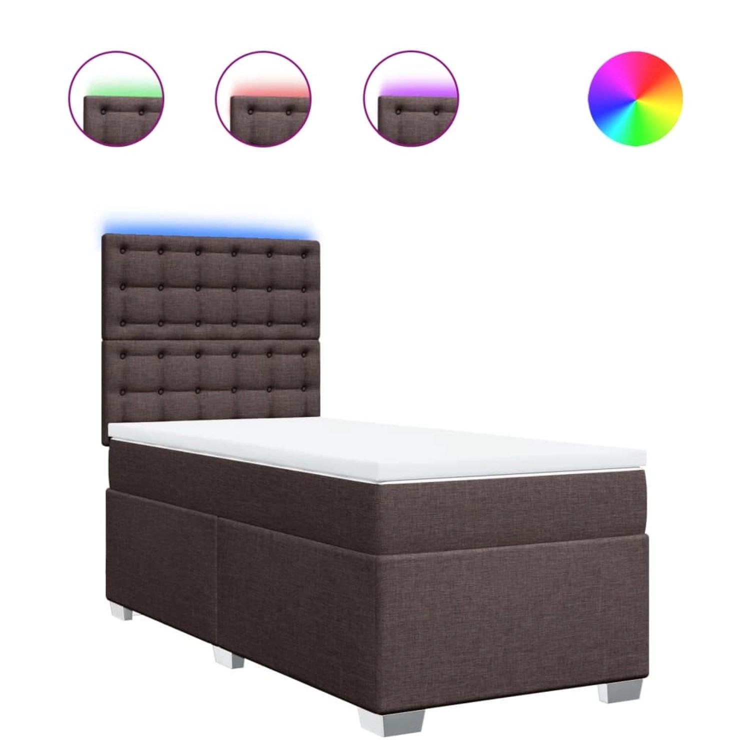 vidaXL Boxspringbett mit Matratze Dunkelbraun 90x200 cm Stoff 3292688 günstig online kaufen