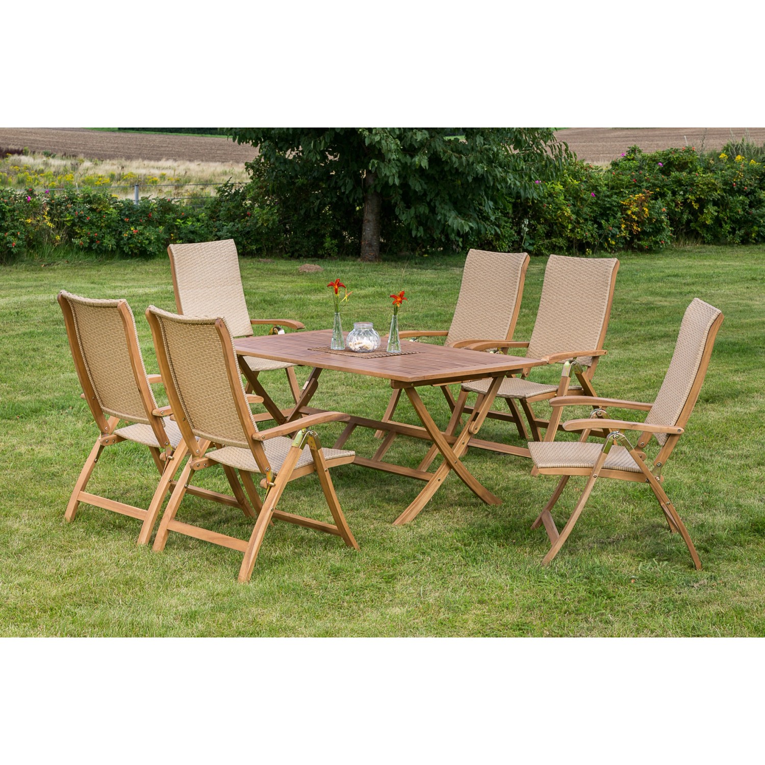 Gartenmöbel-Set Capri 7-tlg. Natur günstig online kaufen