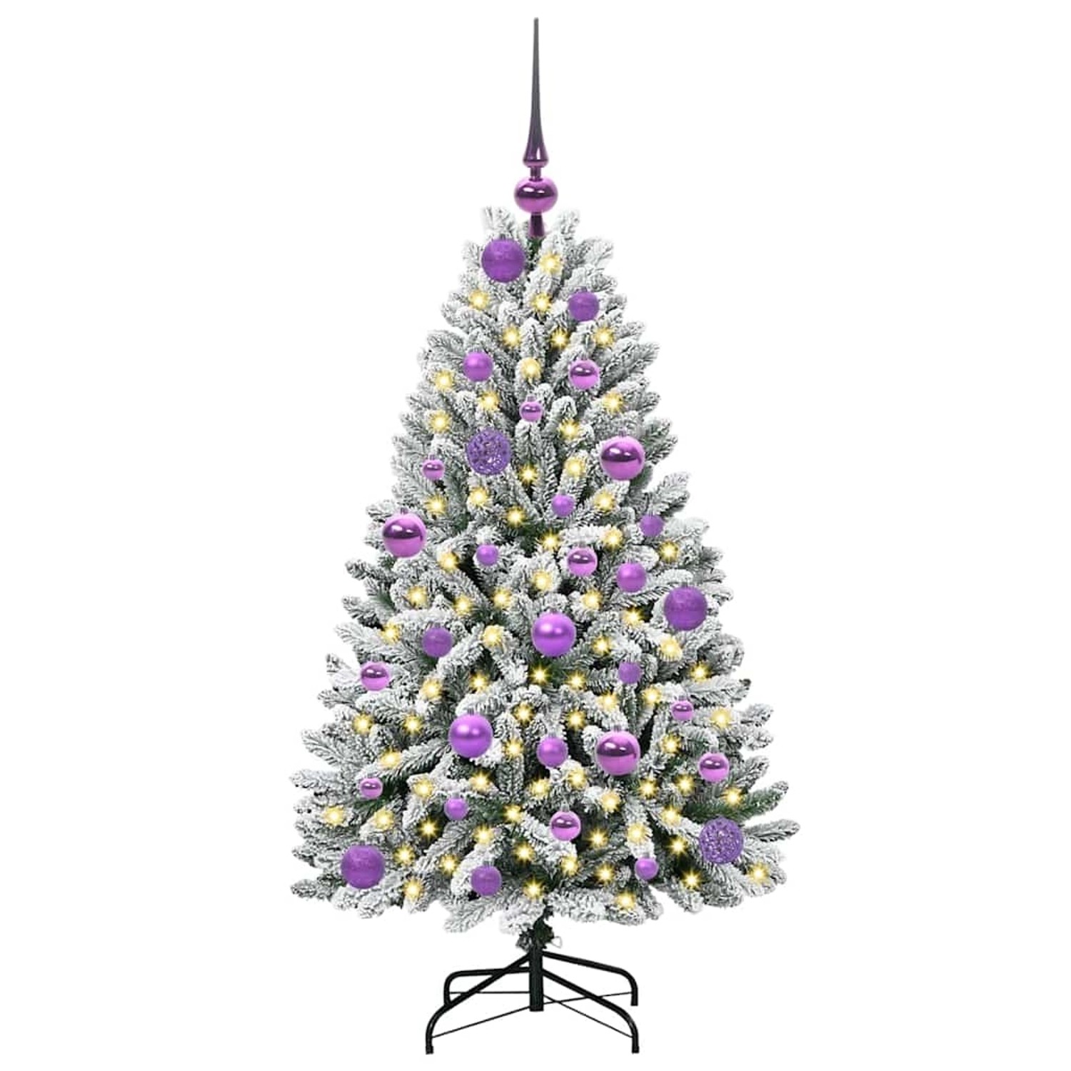 vidaXL Künstlicher Weihnachtsbaum Grün und Weiß 120 cm PVC und Metall 3395736