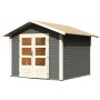 Karibu Holz-Gartenhaus Tyka, terragrau, mit Satteldach und Doppeltür. Ideal als Gerätehaus.