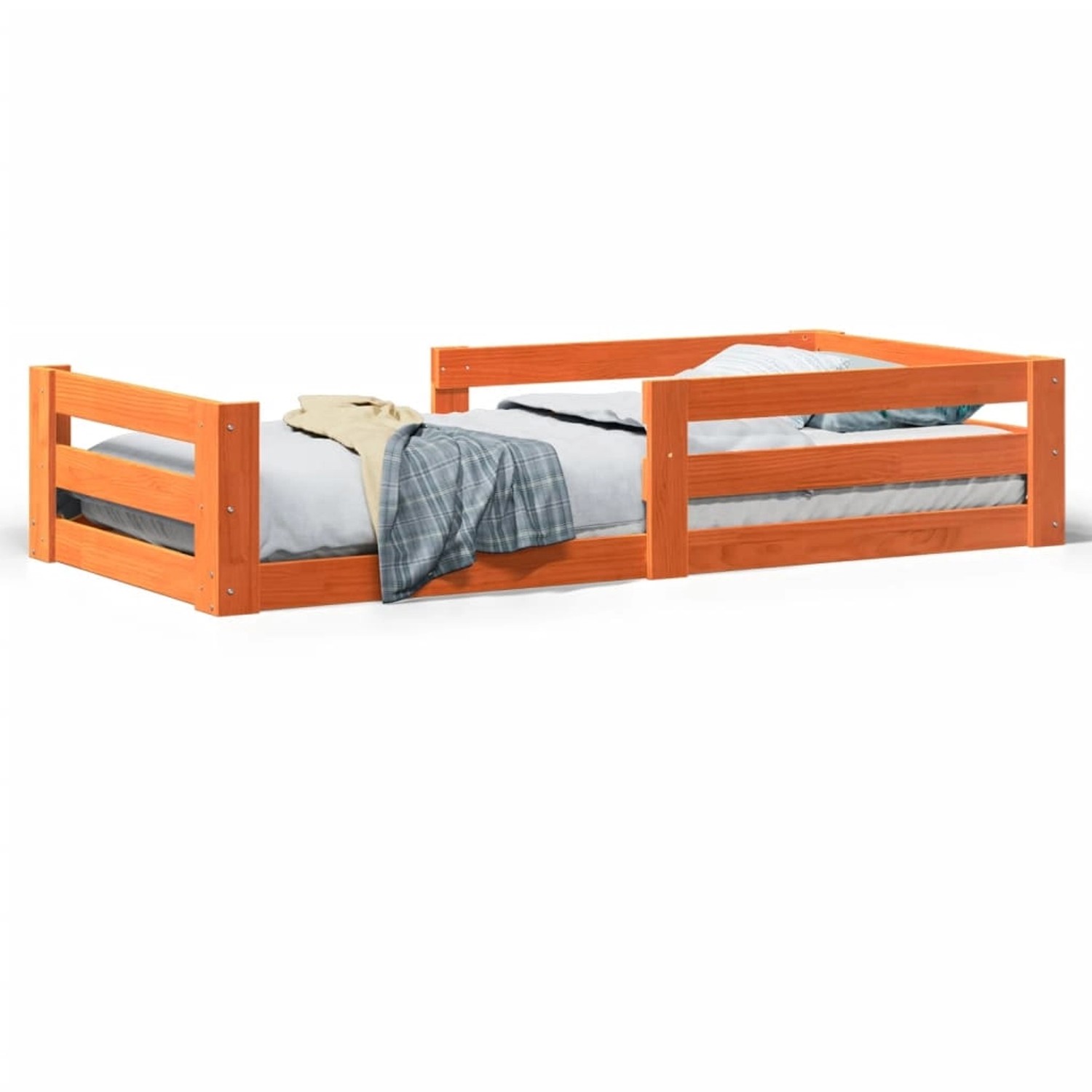 vidaXL Massivholzbett ohne Matratze Wachsbraun 90x200 Kiefernholz 855683 günstig online kaufen
