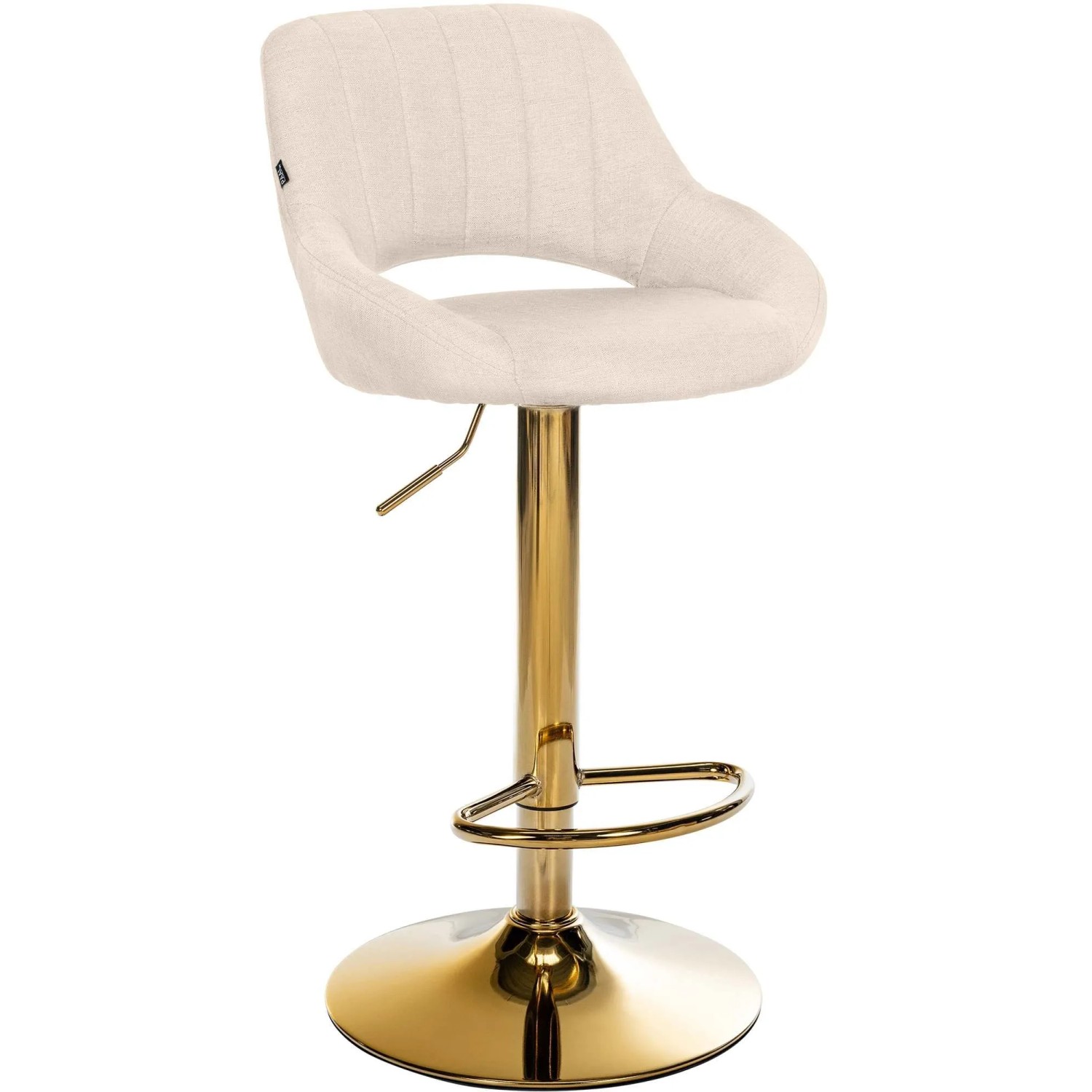 CLP Barhocker Milet Stoff Creme/Gold