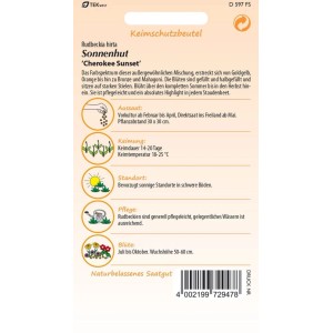 Samenpackung Sonnenhut 'Cherokee Sunset': Farbenprächtige Rudbeckia-Mischung für Beet und Garten.