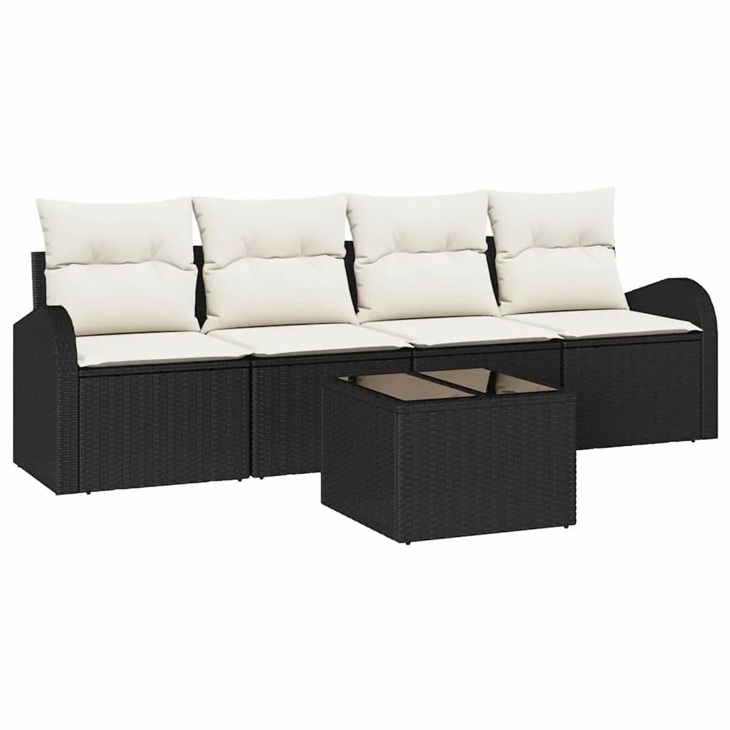 vidaXL Gartensofa-set Schwarz 55 x 55 x 37 cm Poly-Rattan 3345907 günstig online kaufen