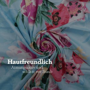 Bestlivings Satin Bettwäsche mit Blumenmuster in Blau, 135x200 cm.