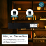 Schwarze LUXULA LED Unterbauleuchte mit Magnetbefestigung unter Regal, für einfache, kabellose Montage.
