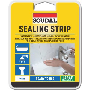 Soudal Sanitär-Dichtungsstreifen, weiß, 38mm, zur Abdichtung von Bad und Küche.