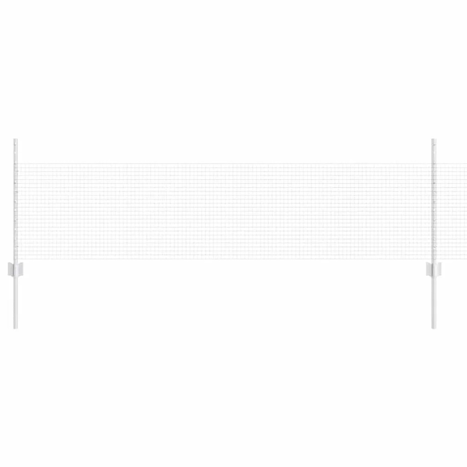 vidaXL Zaun mit Pfosten Silber 0,5 x 100 m Stahl 3336418 günstig online kaufen