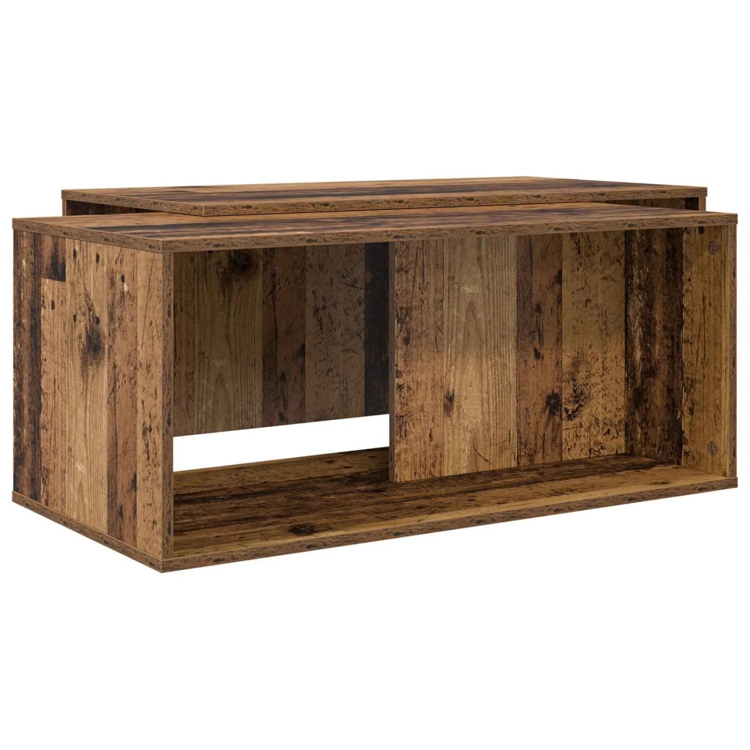 vidaXL Kaffeetisch Set 2-Tlg Altholz Holzwerkstoff 8000266