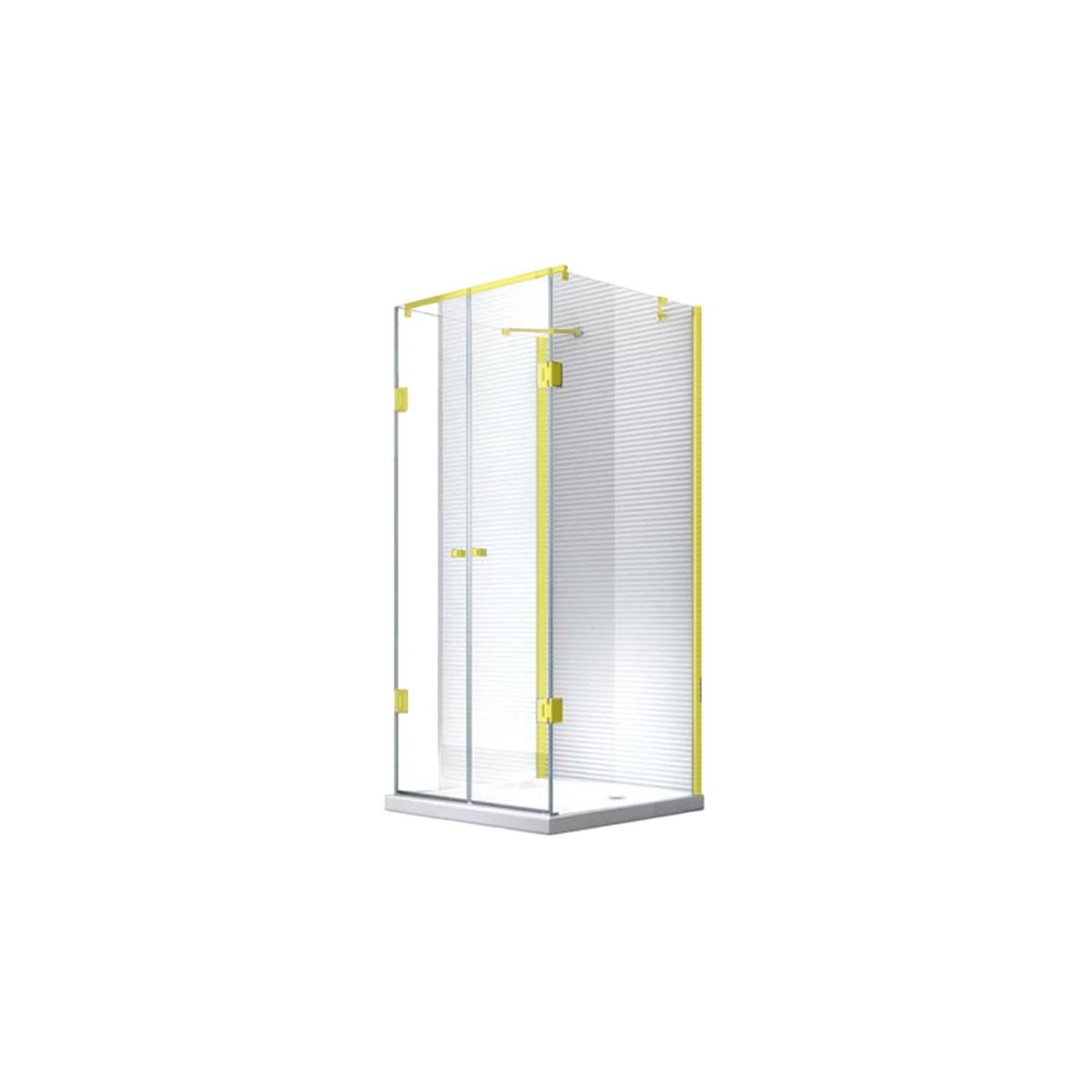 Glaszentrum Hagen  90x120x90x195cm Ares U-Duschkabine Gold