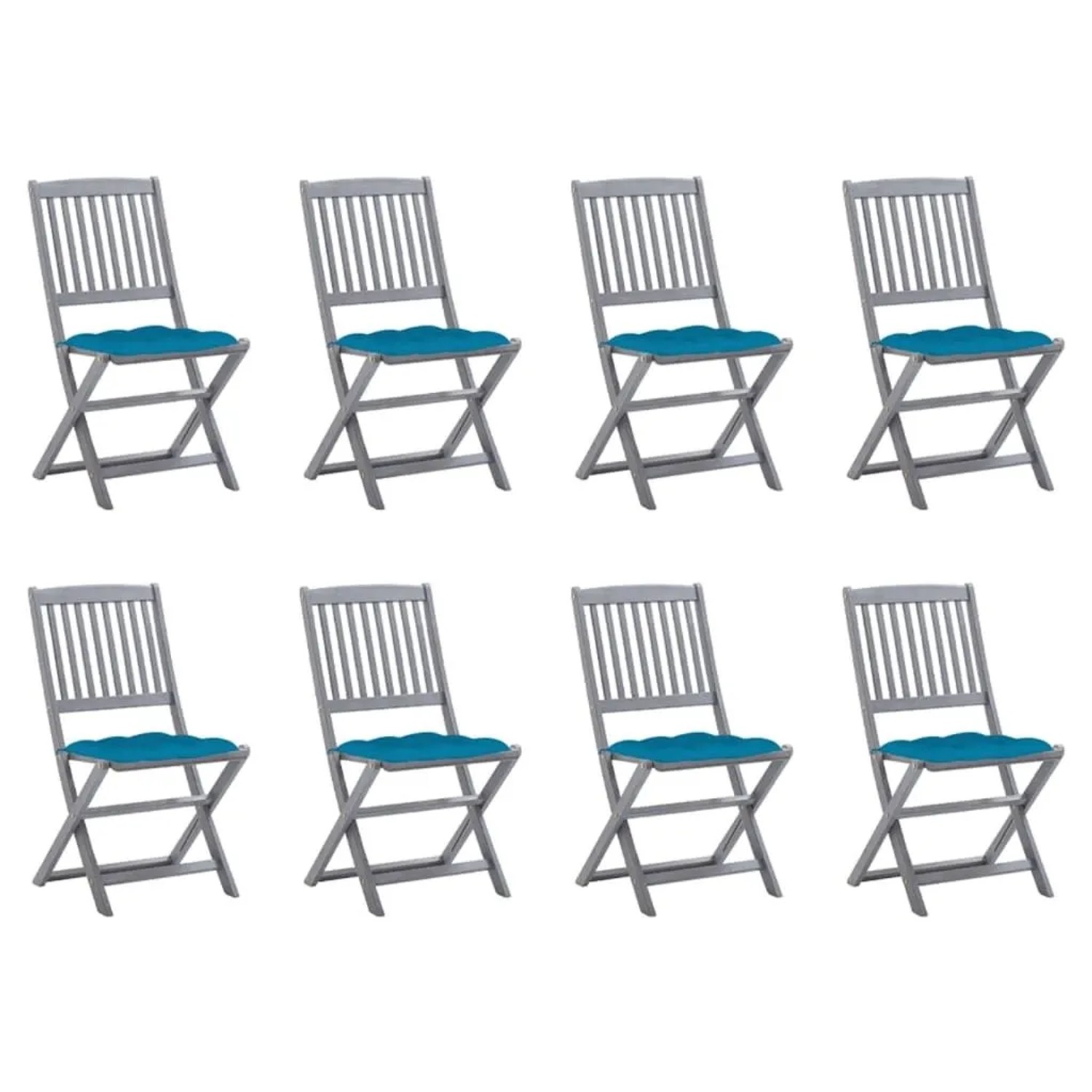 vidaXL Klappbare Gartenstühle 8 Stk mit Kissen Massivholz Akazie 3078309 günstig online kaufen