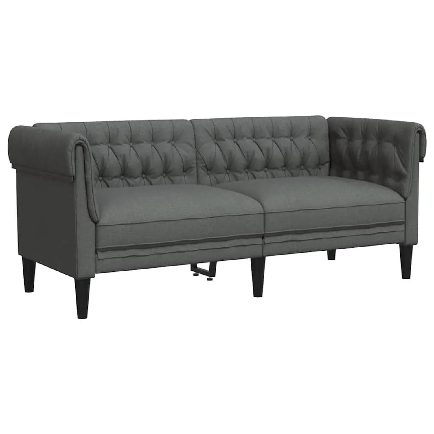 vidaXL Chesterfield-Sofa 2-Sitzer Dunkelgrau Stoff 372548