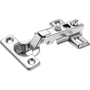Hettich Mini-Scharnier, vorliegend, 15-25 mm, aus Metall für Möbel, Detailansicht.