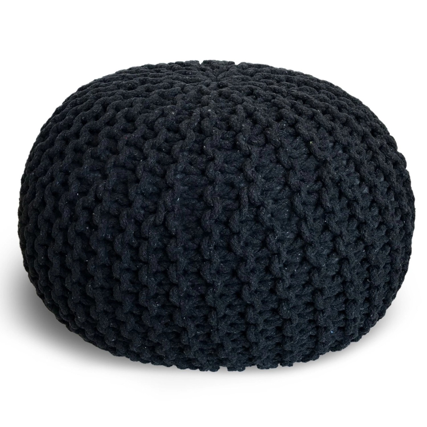 Casamia Pouf 45cm Sitzpouf Bodenkissen Hocker Baumwolle Schwarz günstig online kaufen