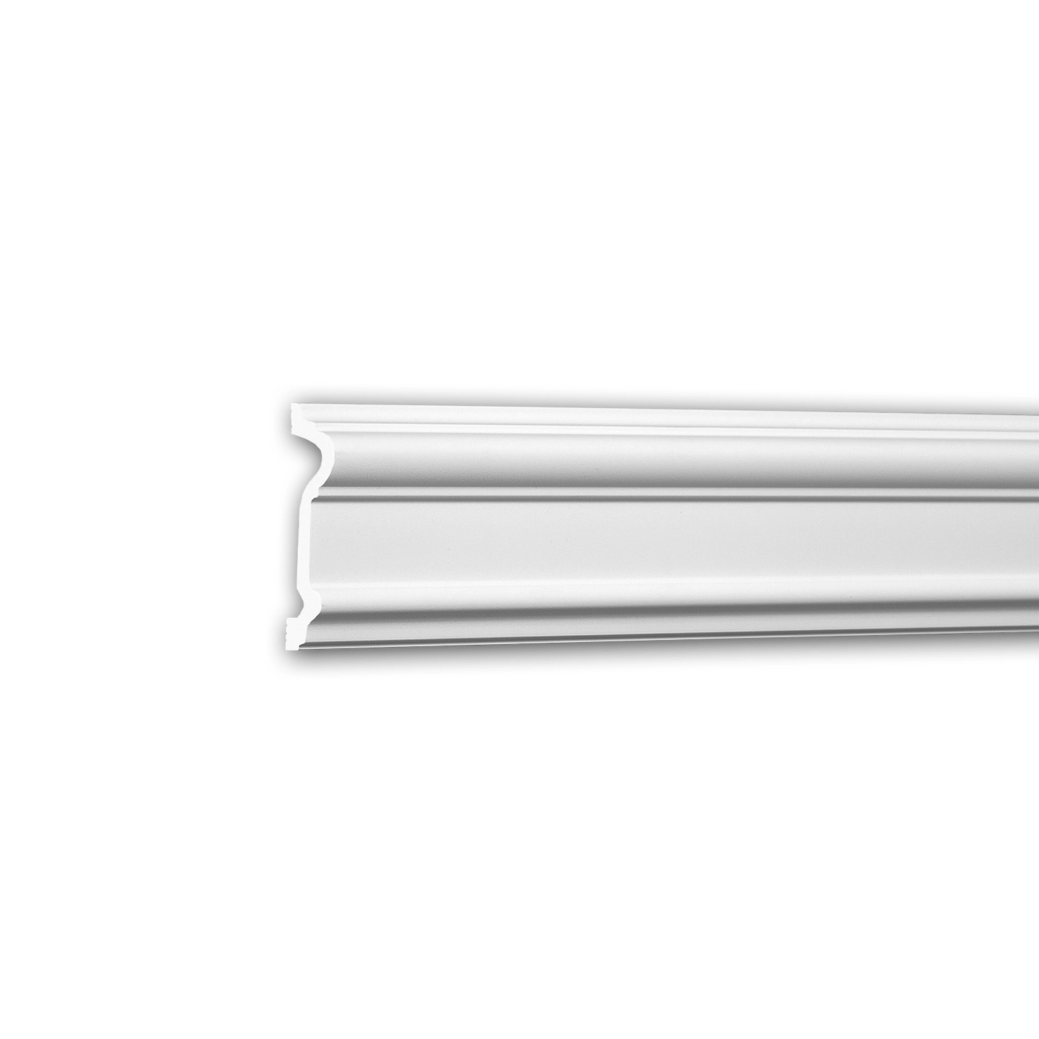 PROFHOME 651307 Wand- und Friesleiste Stuckleiste Zierleiste Stoßfest 2 m 200 cm x 2,5 cm x 9,6 cm Weiß
