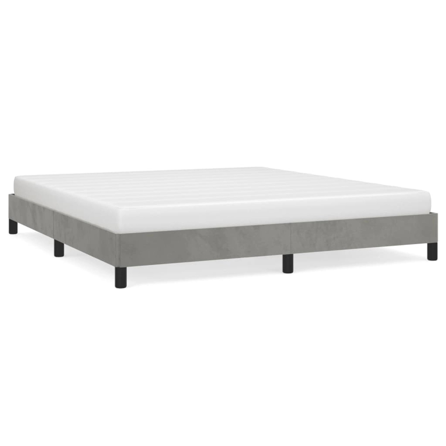 vidaXL Bettgestell ohne Matratze Hellgrau 180x200 cm Samt 346988
