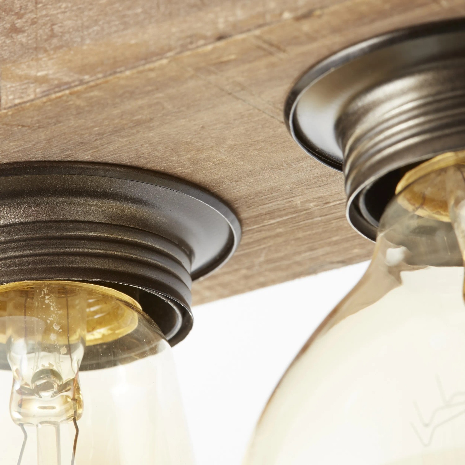 BRILLIANT Woodhill Tischleuchte – Rustikale 4-flg. Lampe In Antik/schwarz, Mit FSC-Holz & Schalter Am Kabel