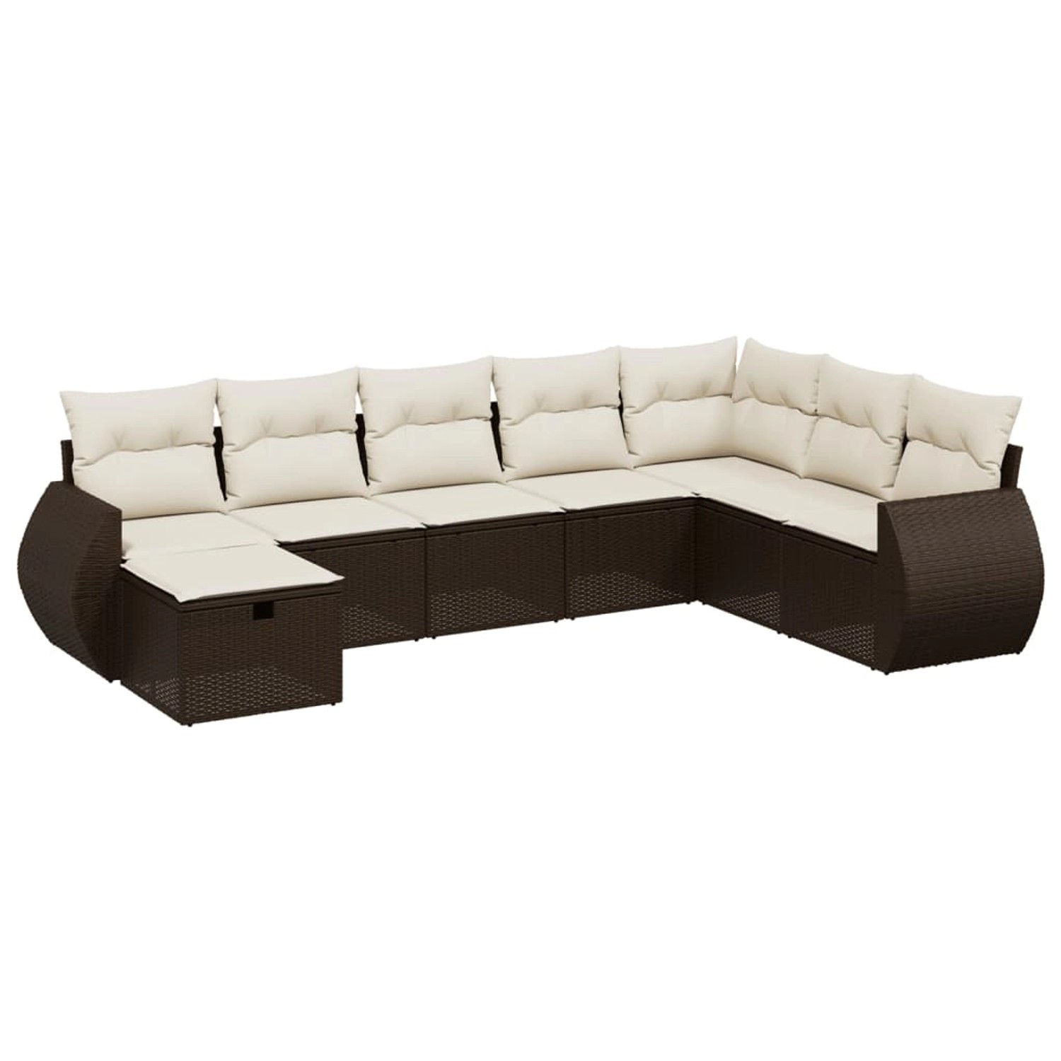 vidaXL 8-Tlg Garten-Sofagarnitur mit Kissen Braun Poly Rattan 3264209 günstig online kaufen