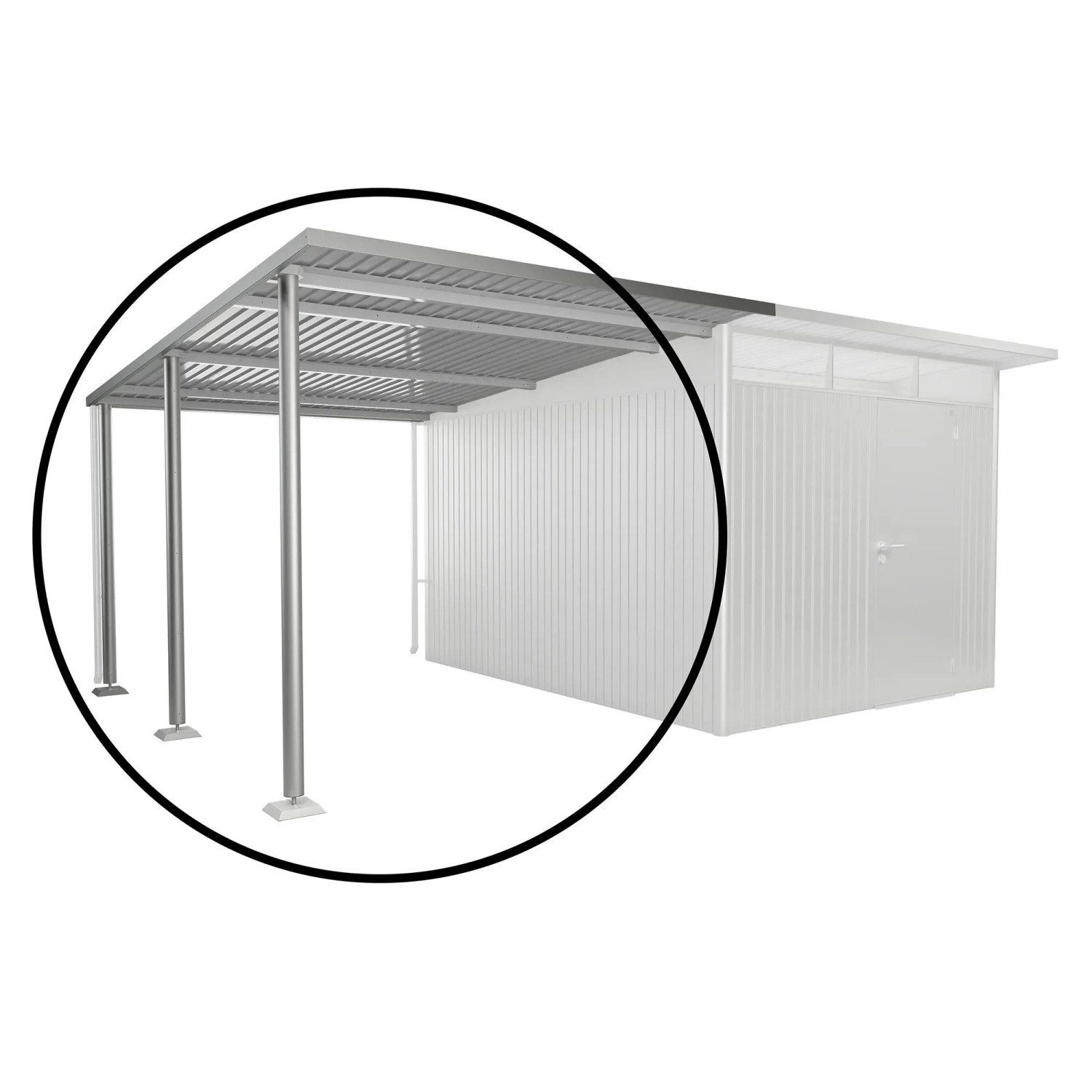 Biohort Seitendach für Gerätehaus AvantGarde A4, A8 Gr. L Silber-Metallic