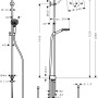 Technische Zeichnung Hansgrohe Crometta S Showerpipe 240 Duschsystem mit Maßen.