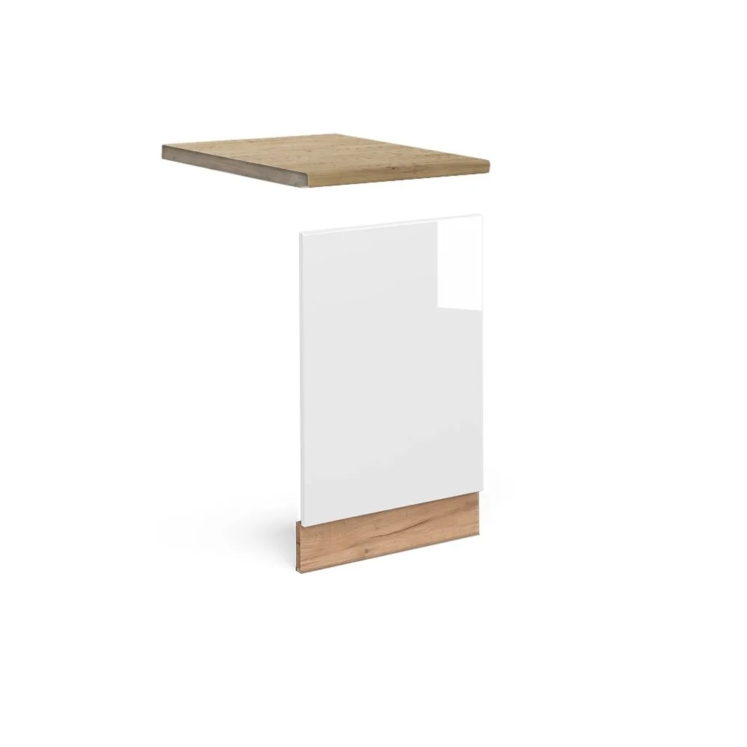 Vicco Frontblende Fame-Line Weiß Hochglanz Goldkraft Eiche 45 cm AP Eiche