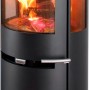 Schwarzer Aduro 9.5 Kaminofen aus Stahl, 6 kW, mit Automatik und Holzfeuer.