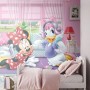 Disney Fototapete mit Minnie Maus und Daisy Duck im Kinderzimmer, rosa, rot und lila, 360x270 cm.