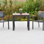 Merxx Tinos 3-tlg. Gartenmöbel-Set mit Stapelsesseln und Ausziehtisch (80/120x70 cm).