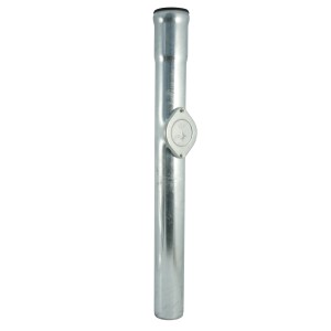 Marley Zink-Standrohr DN 100, 1 m mit Reinigungsdeckel für Metall-Dachrinnen.