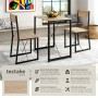 Tectake Sitzgruppe Margate 3 Teilig Esstisch Mit 2 Stühlen 138 x 80 x 90 cm Industrial Holz Hell Eiche Sonoma_2