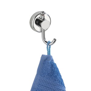 Wenko Wandhaken Uno Sion mit blauem Handtuch, Power-Loc Befestigung ohne Bohren.