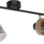 Just Light Wand- und Deckenleuchte Pasqual, 2-flammig, schwarz mit Rauchglas-Optik.