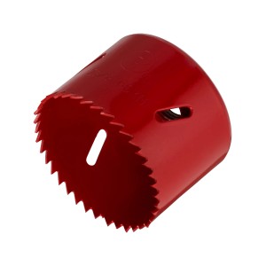 Rote LUX Lochsäge, 60 mm Durchmesser, für Bohrmaschinen zum Bohren von Löchern in Holz und Gipskarton.