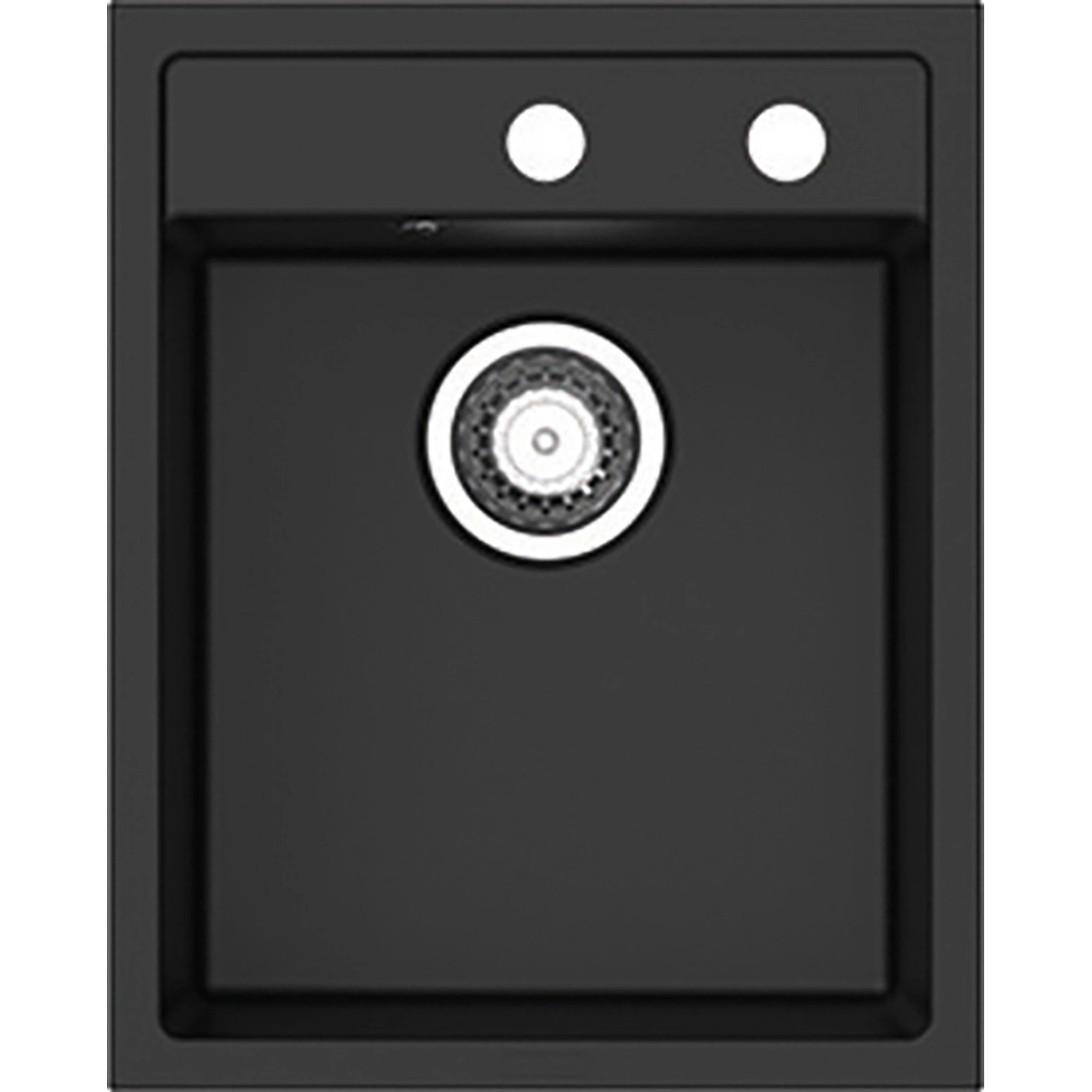 Granit Einbauspüle ZSG40S für Küchenblock, 40x50 cm, in Schwarz.