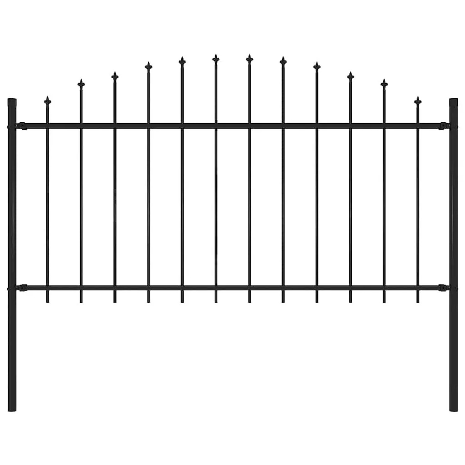 vidaXL Gartenzaun mit Speerspitze Stahl 181 x 150 cm Schwarz 144943