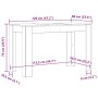 Weißer vidaXL Esstisch aus Holzwerkstoff, 120x60x76 cm. Technisches Diagramm mit allen Maßen für Küche/Esszimmer.