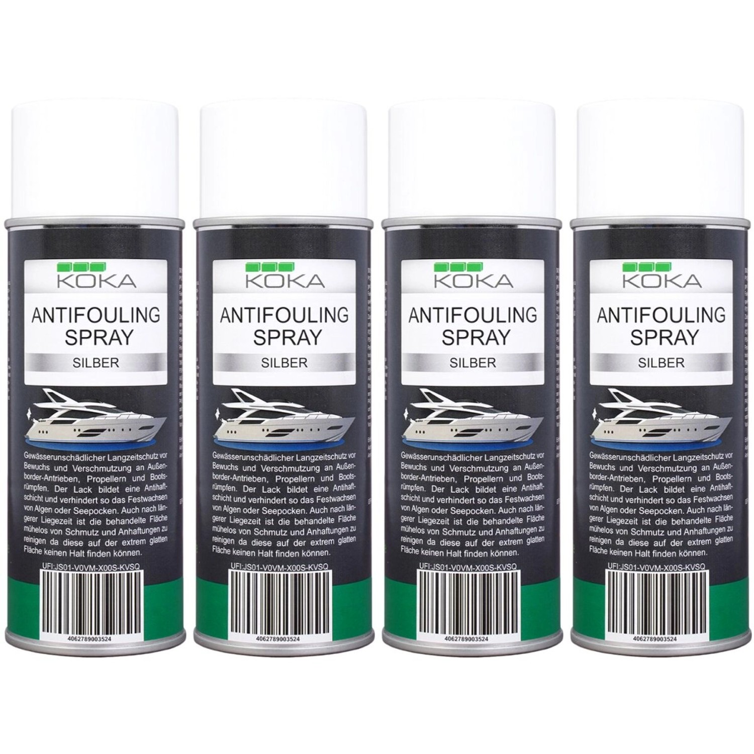 KOKA 4x Antifouling Spray Silber