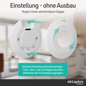 Oktaplex Isa 24 GHz HF Präsenzmelder 2er Set 360 Grad Decken Bewegungssensor Flach Weiß