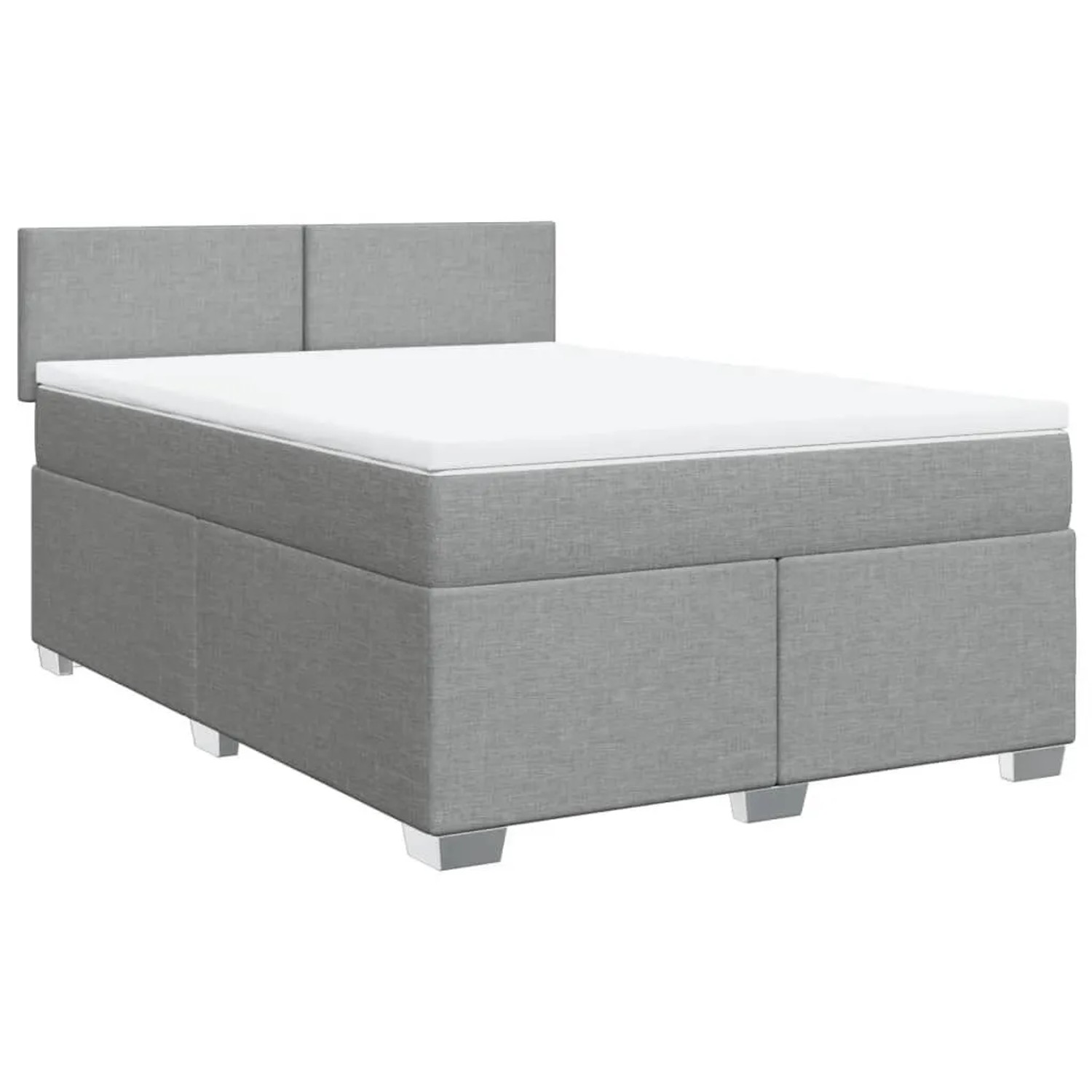 vidaXL Boxspringbett mit Matratze Hellgrau 140x200 cm Stoff 3288204