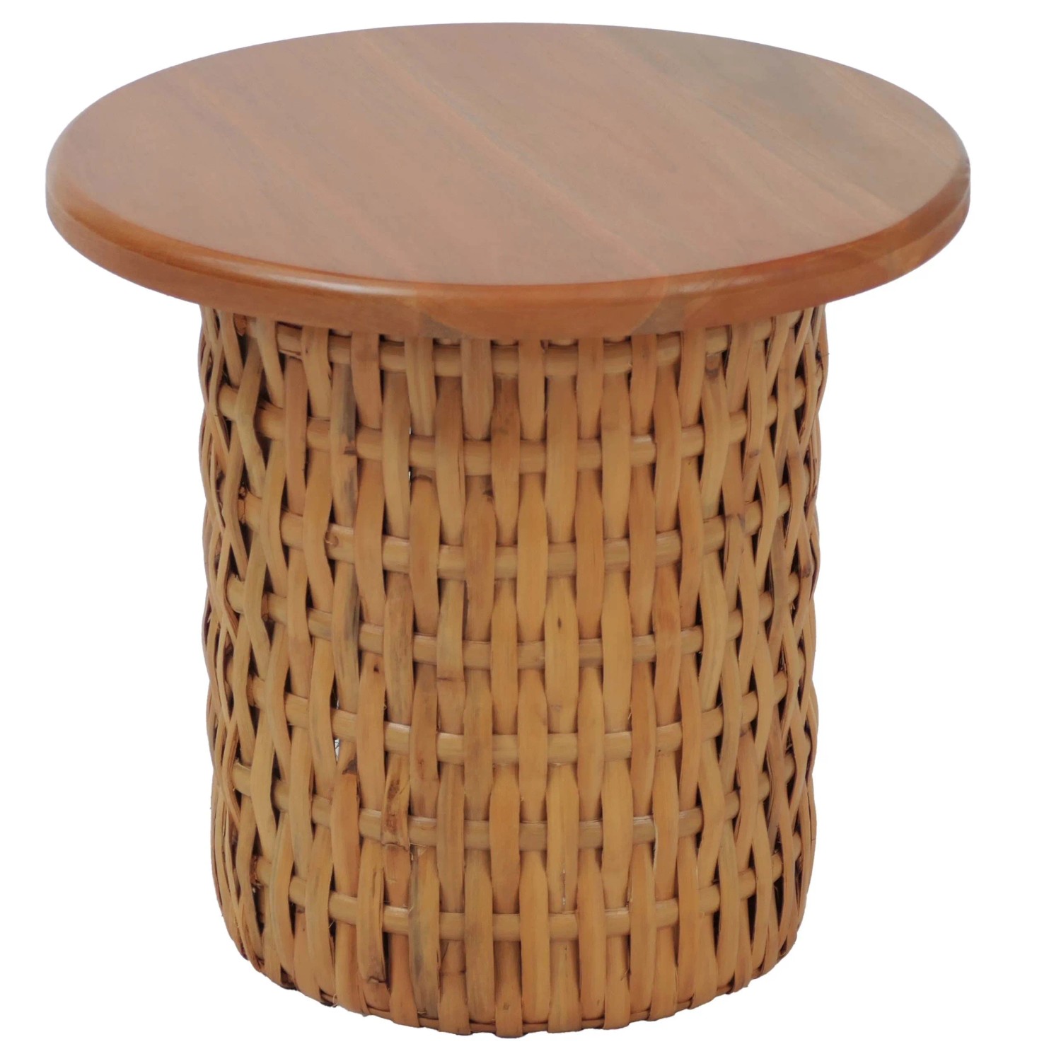 MCW Beistelltisch P15 Mahagoniholz Rattan Rund Ø44cm
