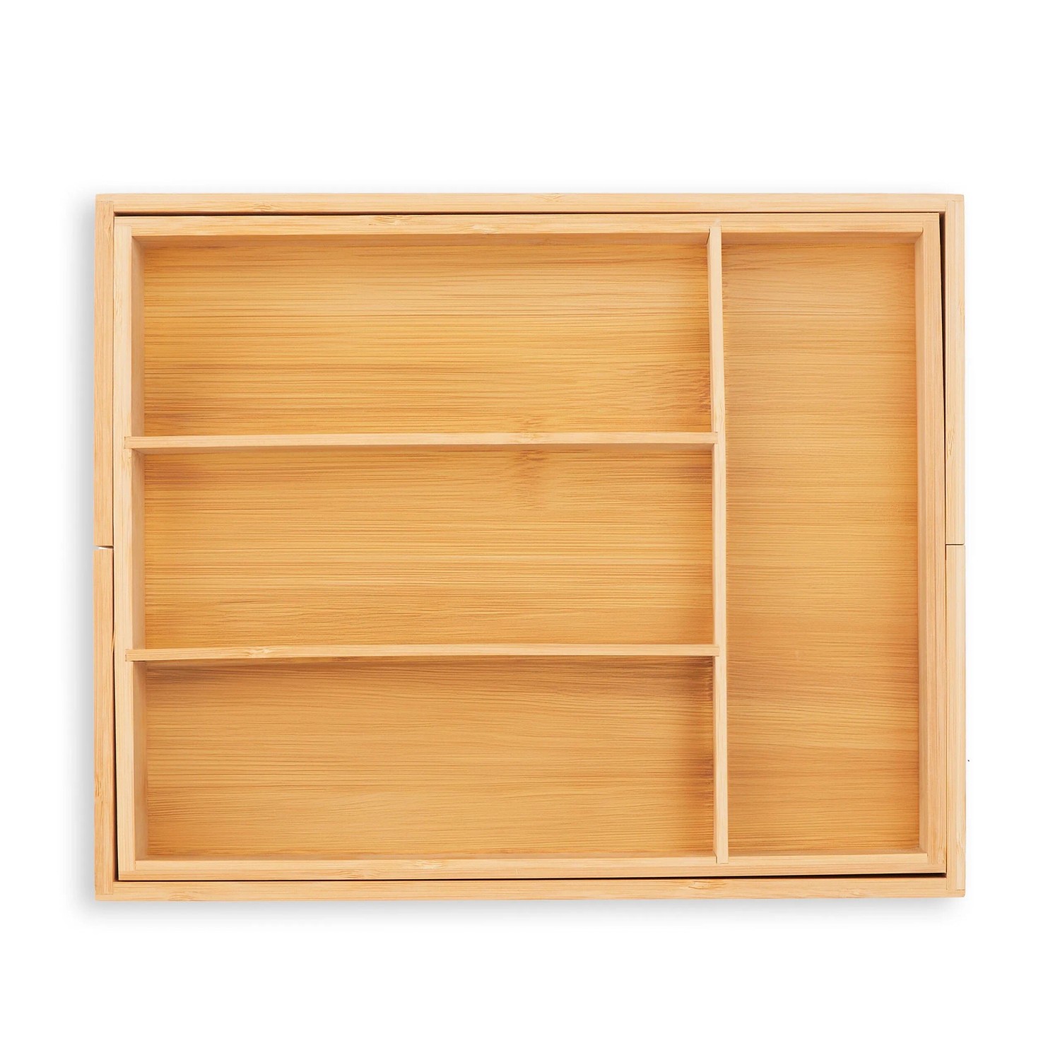 Relaxdays Besteckkasten Bambus Natur Verstellbar 5 cm x 29 cm x 35,5 cm 1,2 kg