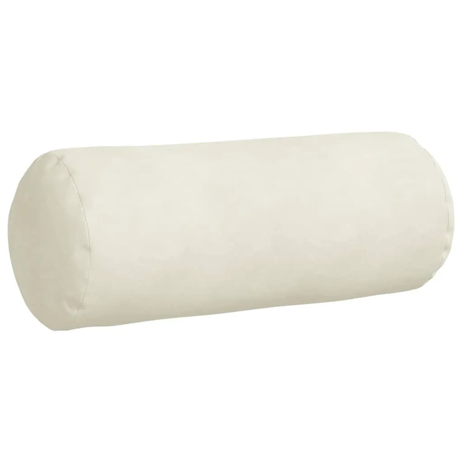 Cremefarbenes Bolsterkissen aus Cordstoff, zylindrisch, Ø 15x40 cm. Weiches Kissen für Sofa & Bett.