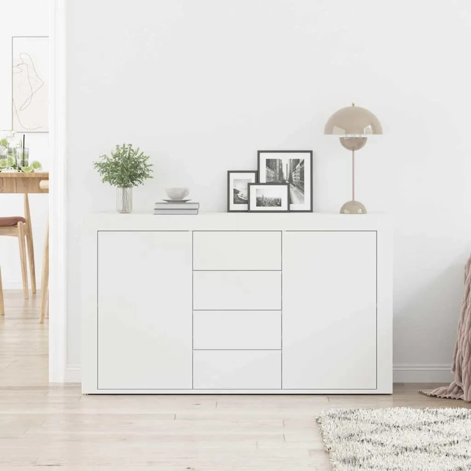 vidaXL Sideboard mit Schubladen Weiß 120 x 36 x 69 cm Holzwerkstoff 3333856_4
