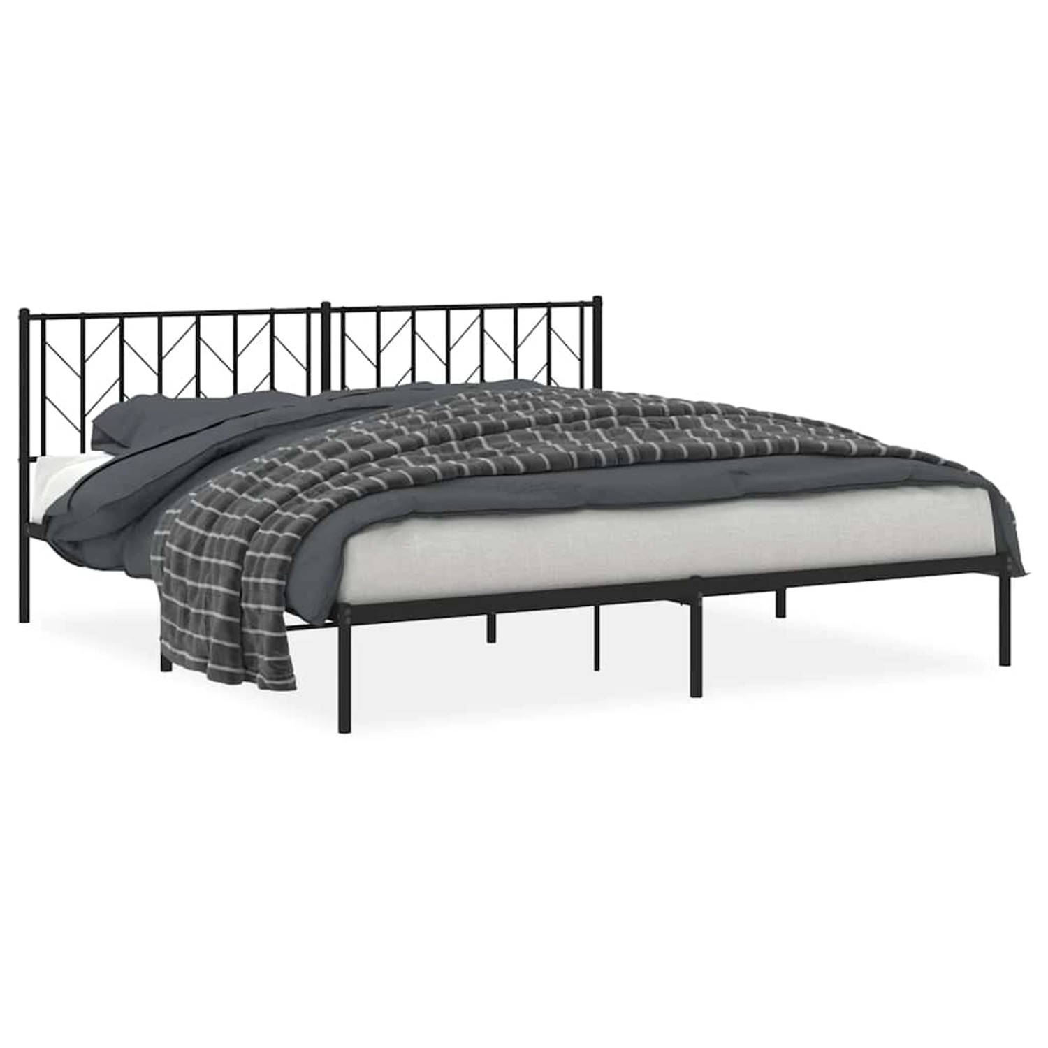 vidaXL Bettgestell mit Kopfteil Metall Schwarz 193x203 cm 374443 günstig online kaufen