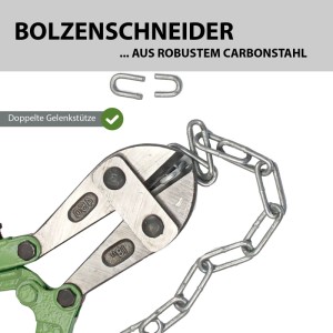 TRUTZHOLM Bolzenschneider 470mm schneidet Kette. Seitenschneider mit gehärteten Backen.
